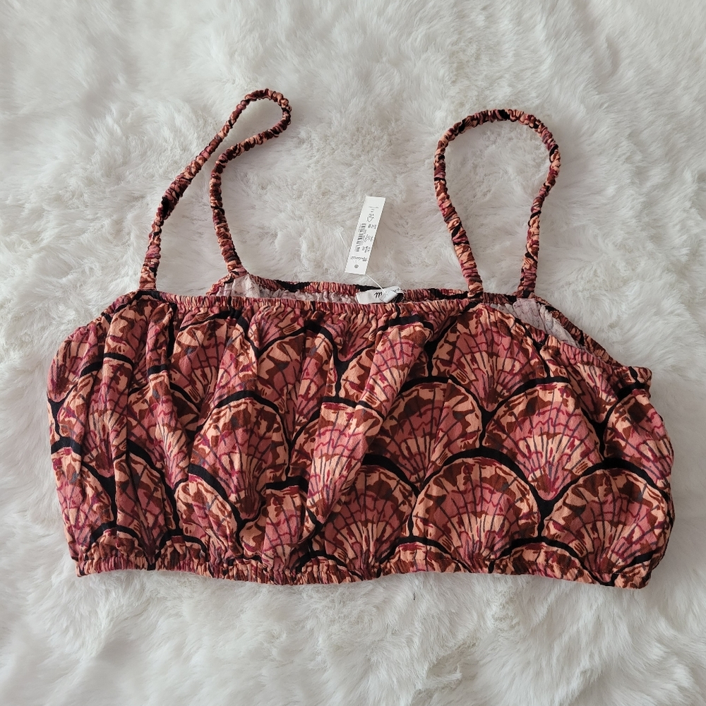 🐙MADEWELL LIGHTESTSPUN COVER-UP BUBBLE CROP TOP IN PAINTED SEASHELLS XXL - Picture 6 of 8